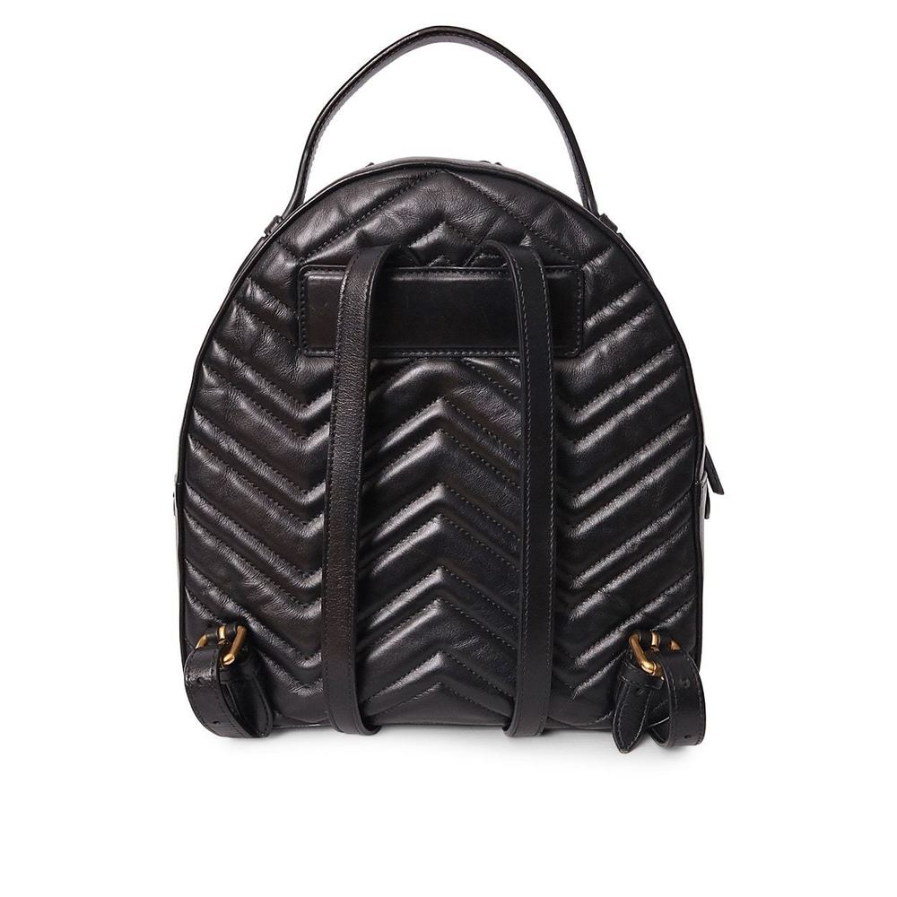 GUCCI Matelasse Marmont GG Backpack Black - Picture 6 of 8